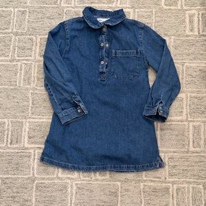 Zara Kids Denim Blue Long Sleeve Dress